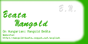 beata mangold business card